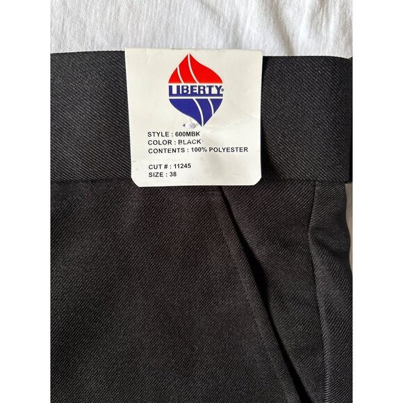 Black Polyester Work Pants Size 38 Machine Washable Durable Liberty Mens - Picture 3 of 9